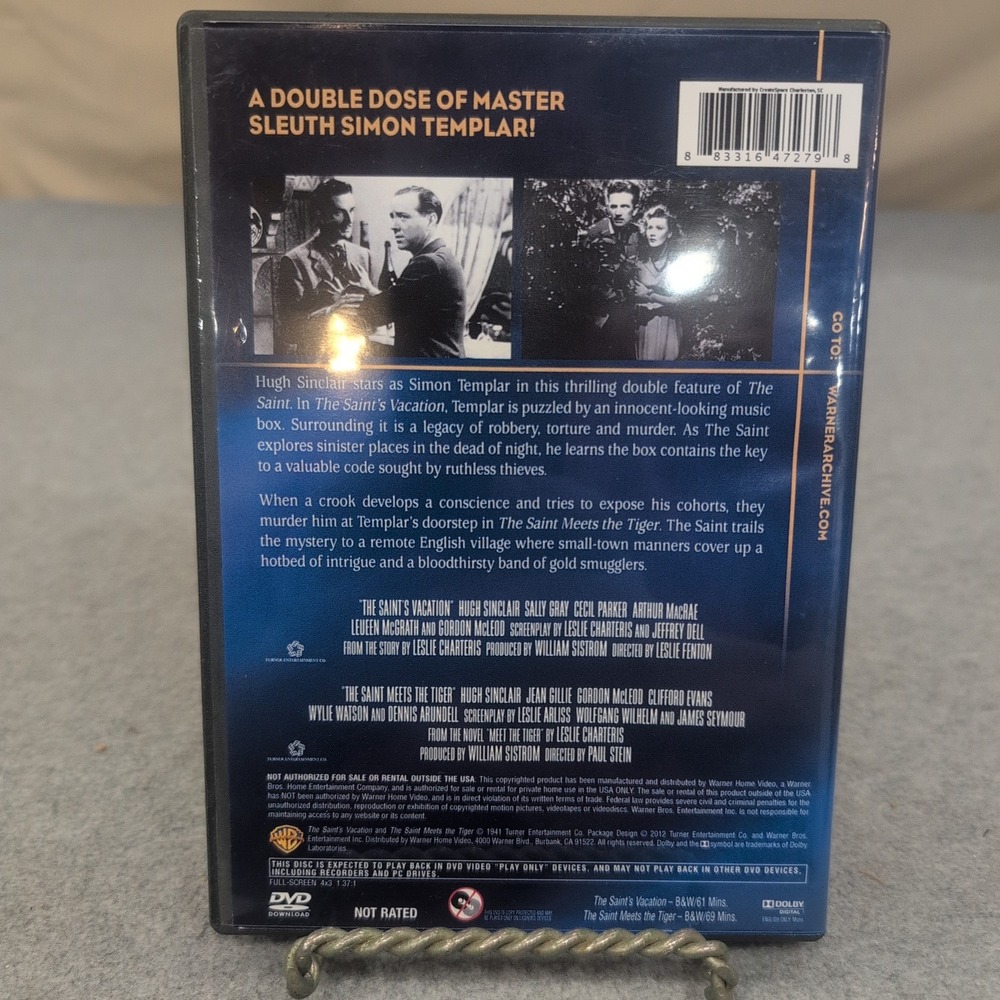 The Saint Double Feature DVD Warner Archive Hugh Sinclair Saints Vacation Tiger - Picture 2 of 2